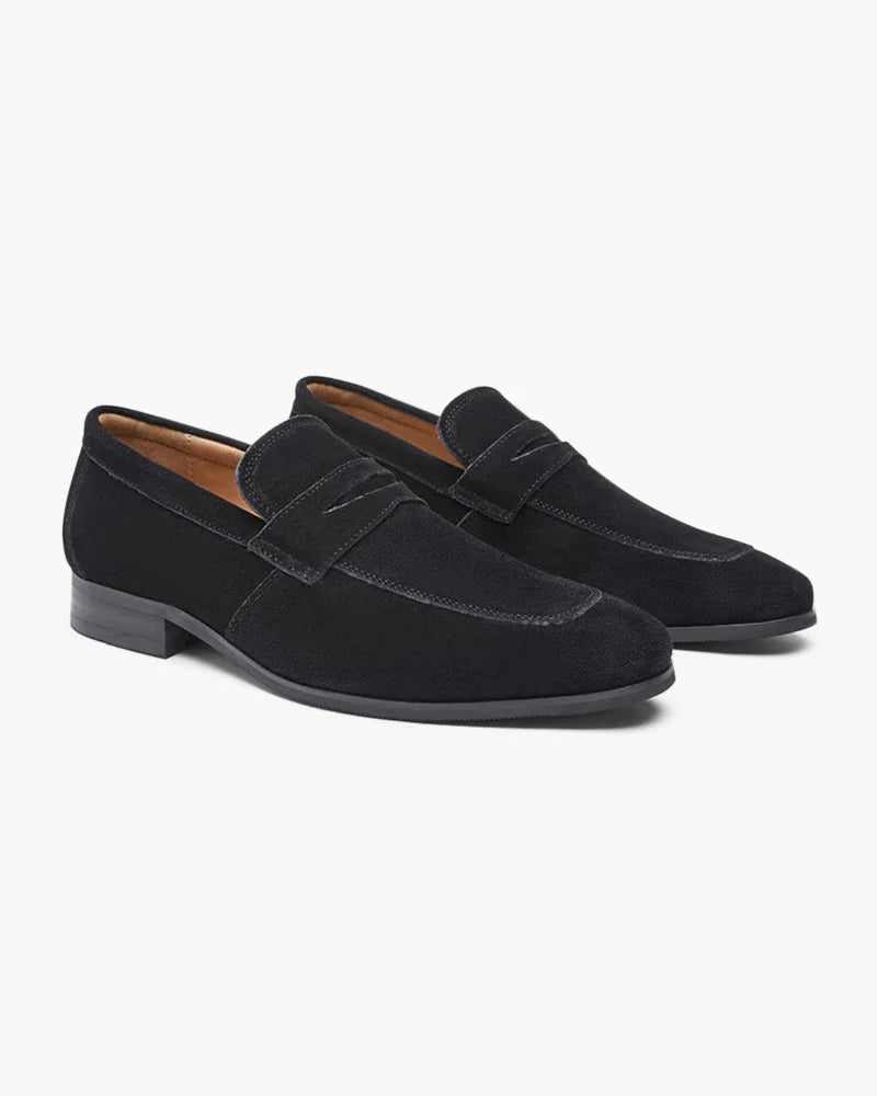 Mocassins penny en daim, style vieille fortune