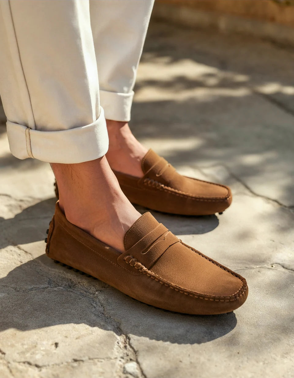 Mocassins en daim pour conducteurs