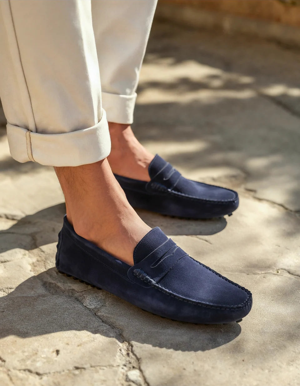 Mocassins en daim pour conducteurs